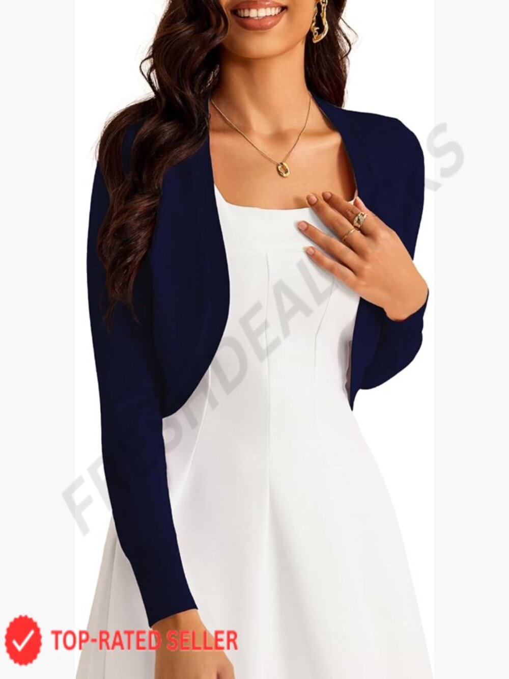 Cropped Knit Cardigan Sweater Soft Long Sleeve Open Front Bolero Shrug